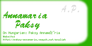 annamaria paksy business card